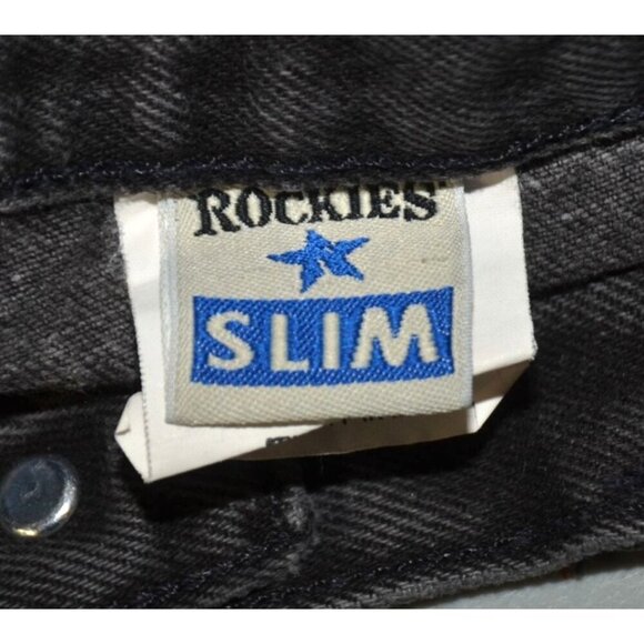 Vintage Rockies Slim Ladies Black Denim Straight Leg Jeans Size 28/7 Long Retro - Picture 8 of 10